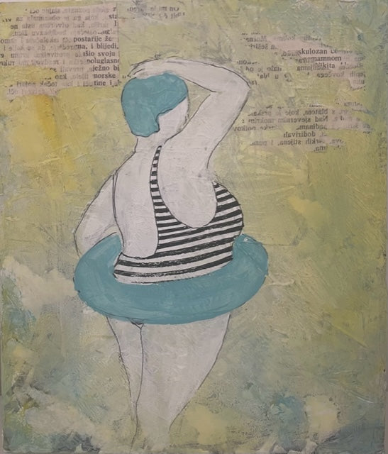 Nona Tina in the Hot Summer Day (20x20 oil on wood)